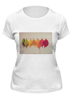 Заказать женскую футболку в Москве. Футболка классическая Осень от FireFoxa - готовые дизайны и нанесение принтов.