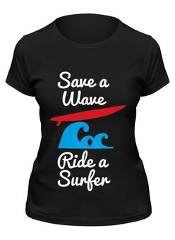 Заказать женскую футболку в Москве. Футболка классическая Серфер (Surfer) от coolmag - готовые дизайны и нанесение принтов.