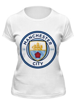 Заказать женскую футболку в Москве. Футболка классическая Manchester City от Polilog - готовые дизайны и нанесение принтов.