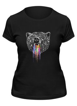 Заказать женскую футболку в Москве. Футболка классическая Радужный медведь от ISliM - готовые дизайны и нанесение принтов.