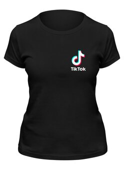 Заказать женскую футболку в Москве. Футболка классическая TikTok  от DESIGNER   - готовые дизайны и нанесение принтов.