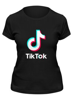 Заказать женскую футболку в Москве. Футболка классическая TikTok  от DESIGNER   - готовые дизайны и нанесение принтов.