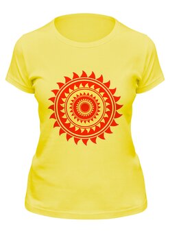 Заказать женскую футболку в Москве. Футболка классическая Солнце от gopotol - готовые дизайны и нанесение принтов.