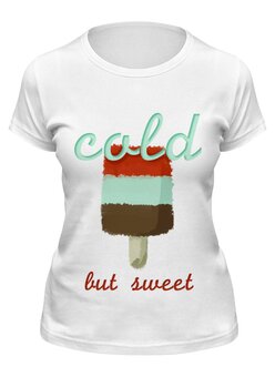 Заказать женскую футболку в Москве. Футболка классическая Ice-cream T-shirt от dashapikuza@gmail.com - готовые дизайны и нанесение принтов.