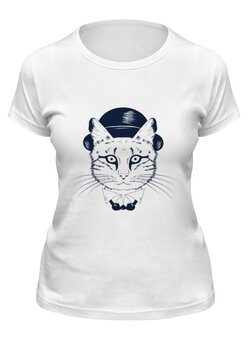 Заказать женскую футболку в Москве. Футболка классическая The cat in the hat от Lisska - готовые дизайны и нанесение принтов.