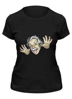 Заказать женскую футболку в Москве. Футболка классическая Эйнштейн от v.mantrova@mail.ru - готовые дизайны и нанесение принтов.