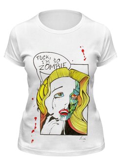 Заказать женскую футболку в Москве. Футболка классическая Cartoon zombie от хэлен - готовые дизайны и нанесение принтов.