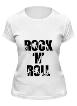 Заказать женскую футболку в Москве. Футболка классическая rock n roll от Маша Антюфеева - готовые дизайны и нанесение принтов.