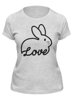 Заказать женскую футболку в Москве. Футболка классическая Love bunny от skynatural - готовые дизайны и нанесение принтов.