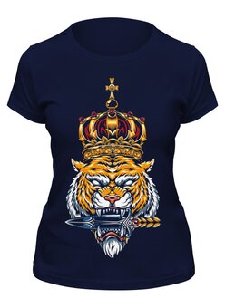 Заказать женскую футболку в Москве. Футболка классическая ❖ Tiger Royal Crown ❖ от balden - готовые дизайны и нанесение принтов.