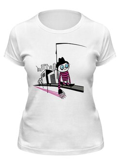 Заказать женскую футболку в Москве. Футболка классическая Zombie  от ПРИНТЫ ПЕЧАТЬ  - готовые дизайны и нанесение принтов.