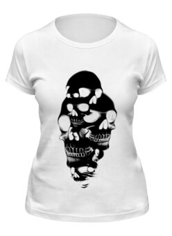 Заказать женскую футболку в Москве. Футболка классическая Skull Art от Leichenwagen - готовые дизайны и нанесение принтов.