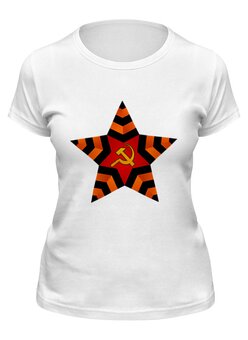 Заказать женскую футболку в Москве. Футболка классическая Звезда от gopotol - готовые дизайны и нанесение принтов.