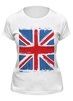 Заказать женскую футболку в Москве. Футболка классическая Британский флаг от Елена  - готовые дизайны и нанесение принтов.