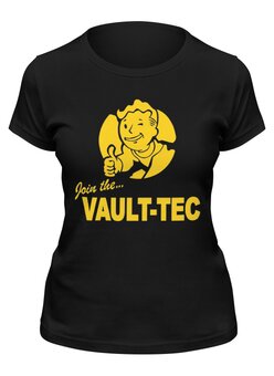 Заказать женскую футболку в Москве. Футболка классическая Fallout  Vault-Tec от cherdantcev - готовые дизайны и нанесение принтов.