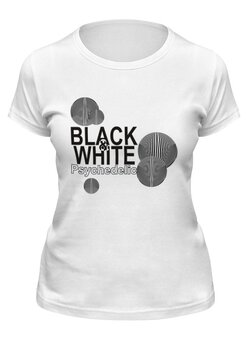 Заказать женскую футболку в Москве. Футболка классическая Черно-белая психоделика. от Zorgo-Art  - готовые дизайны и нанесение принтов.