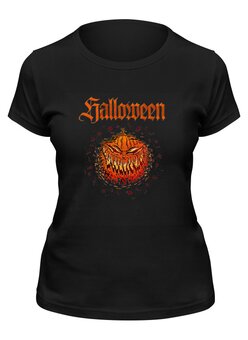 Заказать женскую футболку в Москве. Футболка классическая Halloween от Leichenwagen - готовые дизайны и нанесение принтов.