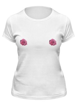 Заказать женскую футболку в Москве. Футболка классическая Две розы от solariren - готовые дизайны и нанесение принтов.