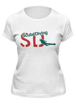 Заказать женскую футболку в Москве. Футболка классическая Scuba Diving от balden - готовые дизайны и нанесение принтов.