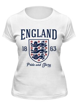 Заказать женскую футболку в Москве. Футболка классическая Сборная Англии от geekbox - готовые дизайны и нанесение принтов.