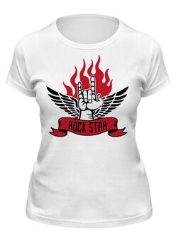 Заказать женскую футболку в Москве. Футболка классическая Rock star (Рок звезда) от vip9r - готовые дизайны и нанесение принтов.