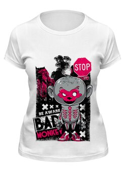 Заказать женскую футболку в Москве. Футболка классическая Bad Monkey от denis01001 - готовые дизайны и нанесение принтов.