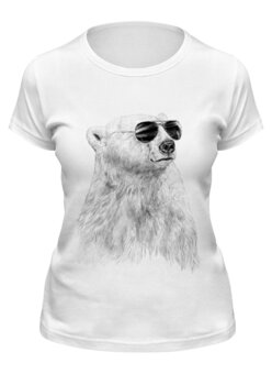 Заказать женскую футболку в Москве. Футболка классическая Белый Медведь от printik - готовые дизайны и нанесение принтов.