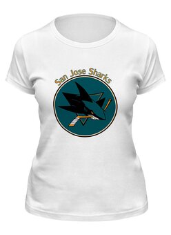 Заказать женскую футболку в Москве. Футболка классическая San Jose Sharks от kspsshop - готовые дизайны и нанесение принтов.