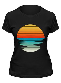 Заказать женскую футболку в Москве. Футболка классическая Солнце от printik - готовые дизайны и нанесение принтов.