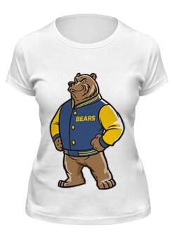 Заказать женскую футболку в Москве. Футболка классическая Медведь от fanart - готовые дизайны и нанесение принтов.