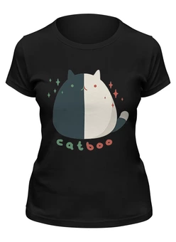 Заказать женскую футболку в Москве. Футболка классическая кот пышка от cherdantcev - готовые дизайны и нанесение принтов.