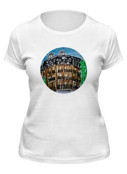 Заказать женскую футболку в Москве. Футболка классическая Париж от mrs-snit@yandex.ru - готовые дизайны и нанесение принтов.