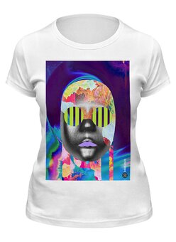 Заказать женскую футболку в Москве. Футболка классическая Mask №1 от mimiart  - готовые дизайны и нанесение принтов.