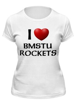 Заказать женскую футболку в Москве. Футболка классическая BMSTU Rockets original fun edition   от Спортклуб КФ МГТУ - готовые дизайны и нанесение принтов.