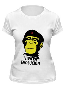 Заказать женскую футболку в Москве. Футболка классическая Viva la Evolution от zen4@bk.ru - готовые дизайны и нанесение принтов.