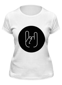 Заказать женскую футболку в Москве. Футболка классическая Иконка с жестом "Рок-н-ролл" от Metronomy - готовые дизайны и нанесение принтов.