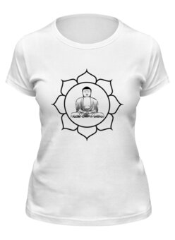 Заказать женскую футболку в Москве. Футболка классическая Будда Медитация от MariYang  - готовые дизайны и нанесение принтов.