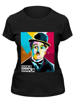 Заказать женскую футболку в Москве. Футболка классическая Чарли Чаплин от originals - готовые дизайны и нанесение принтов.