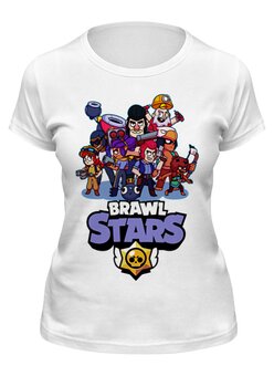 Заказать женскую футболку в Москве. Футболка классическая Brawl Stars  от weeert - готовые дизайны и нанесение принтов.