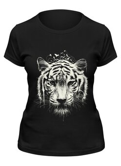 Заказать женскую футболку в Москве. Футболка классическая Белый тигр от printik - готовые дизайны и нанесение принтов.