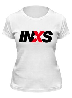 Заказать женскую футболку в Москве. Футболка классическая группа INXS от Fedor - готовые дизайны и нанесение принтов.