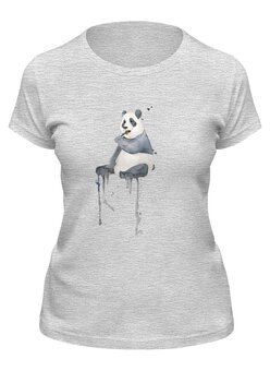 Заказать женскую футболку в Москве. Футболка классическая панда от 4erta - готовые дизайны и нанесение принтов.