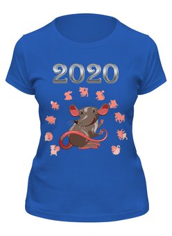 Заказать женскую футболку в Москве. Футболка классическая Год крысы от T-shirt print  - готовые дизайны и нанесение принтов.