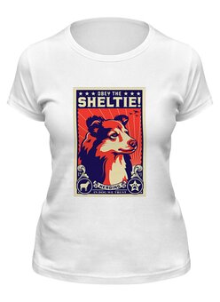 Заказать женскую футболку в Москве. Футболка классическая Собака: SHETIE от Виктор Гришин - готовые дизайны и нанесение принтов.