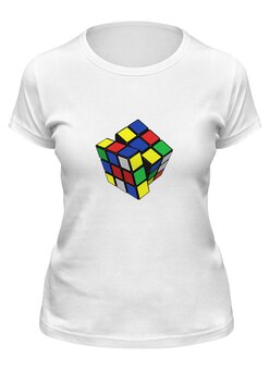 Заказать женскую футболку в Москве. Футболка классическая кубик рубика от Mari_M - готовые дизайны и нанесение принтов.