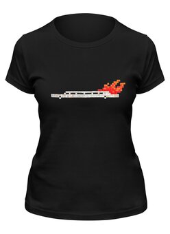 Заказать женскую футболку в Москве. Футболка классическая Лимузин в огне от Artyom Smirnov - готовые дизайны и нанесение принтов.