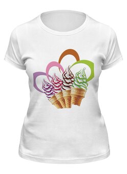 Заказать женскую футболку в Москве. Футболка классическая Мороженое от elvis - готовые дизайны и нанесение принтов.