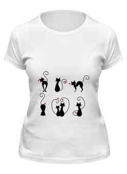 Заказать женскую футболку в Москве. Футболка классическая Кошки 8 от Виктор Гришин - готовые дизайны и нанесение принтов.