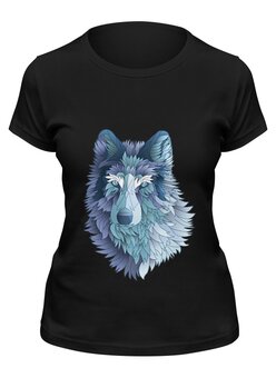 Заказать женскую футболку в Москве. Футболка классическая Beautiful wolf от YellowCloverShop - готовые дизайны и нанесение принтов.