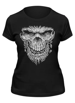 Заказать женскую футболку в Москве. Футболка классическая Skull Art от Leichenwagen - готовые дизайны и нанесение принтов.